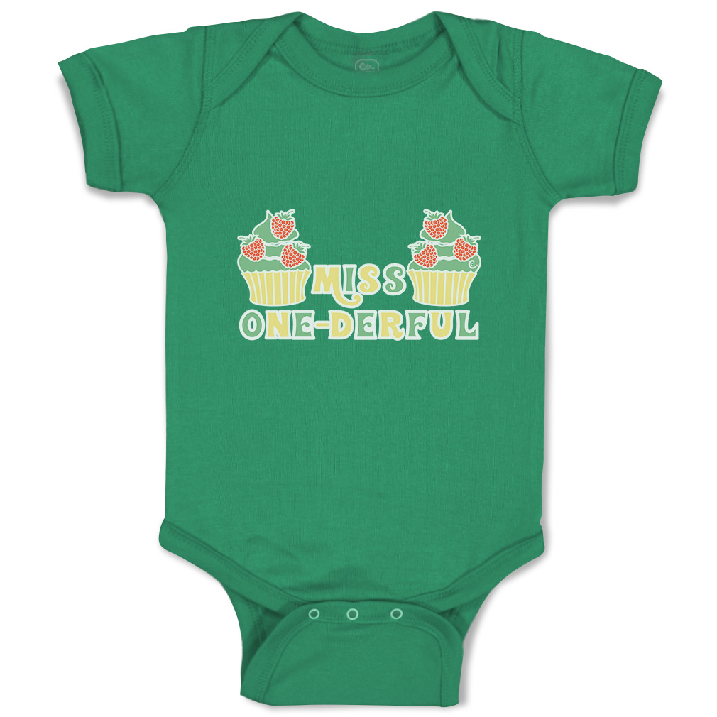 Baby Bodysuit Miss 1-Derful Funny Cotton Boy & Girl Baby Clothes - Picture 8 of 21