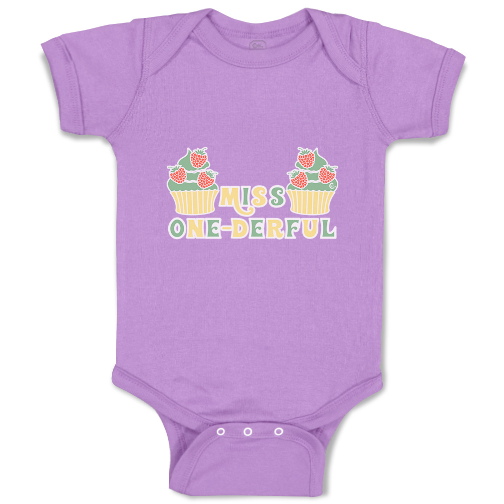 Baby Bodysuit Miss 1-Derful Funny Cotton Boy & Girl Baby Clothes - Picture 9 of 21