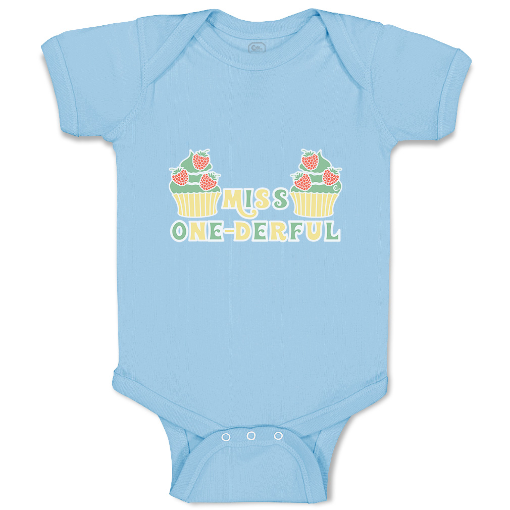 Baby Bodysuit Miss 1-Derful Funny Cotton Boy & Girl Baby Clothes - Picture 10 of 21