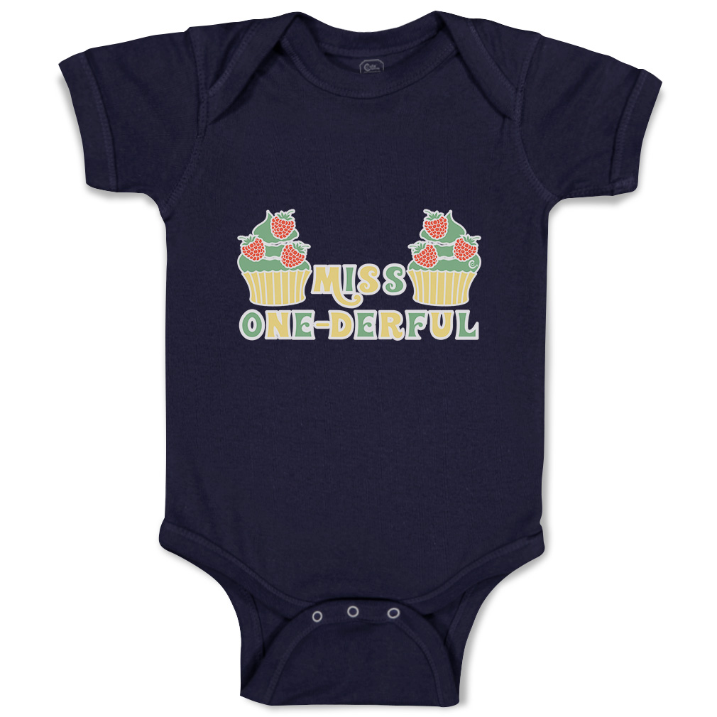 Baby Bodysuit Miss 1-Derful Funny Cotton Boy & Girl Baby Clothes - Picture 11 of 21