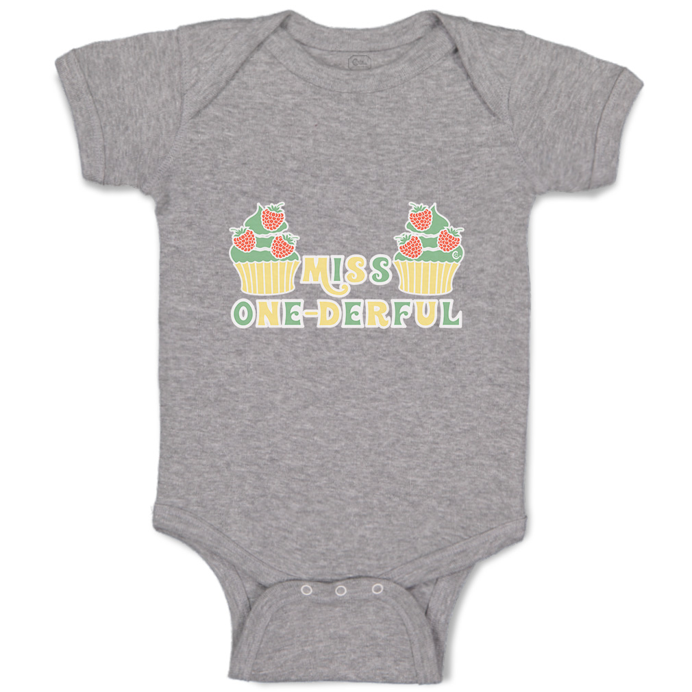 Baby Bodysuit Miss 1-Derful Funny Cotton Boy & Girl Baby Clothes - Picture 12 of 21