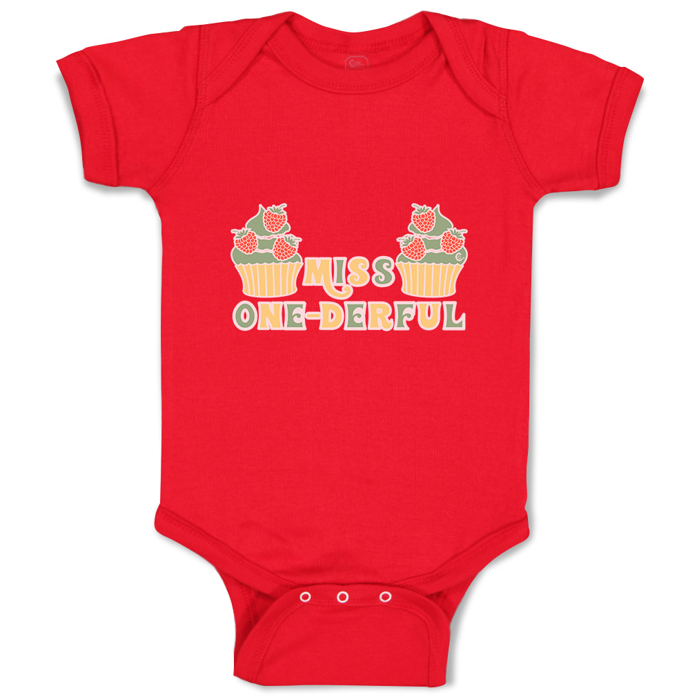 Baby Bodysuit Miss 1-Derful Funny Cotton Boy & Girl Baby Clothes - Picture 14 of 21