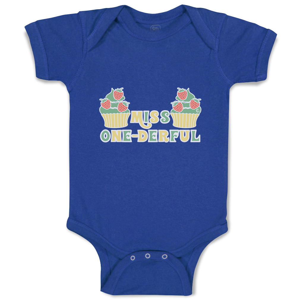 Baby Bodysuit Miss 1-Derful Funny Cotton Boy & Girl Baby Clothes - Picture 15 of 21