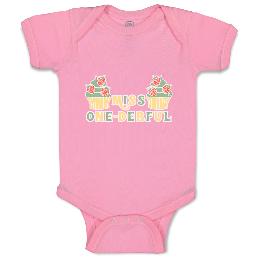 Baby Bodysuit Miss 1-Derful Funny Cotton Boy & Girl Baby Clothes - Picture 16 of 21
