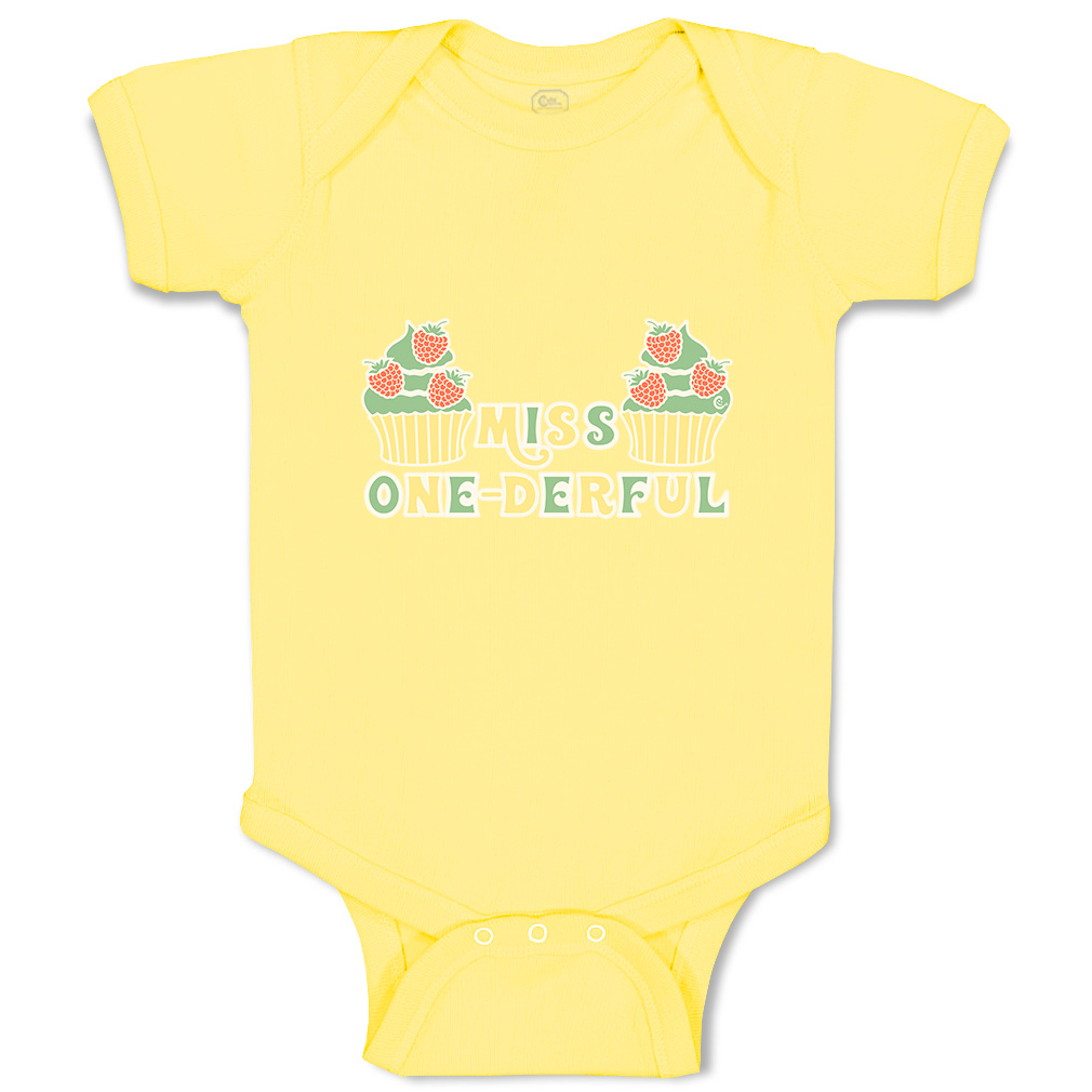 Baby Bodysuit Miss 1-Derful Funny Cotton Boy & Girl Baby Clothes - Picture 18 of 21