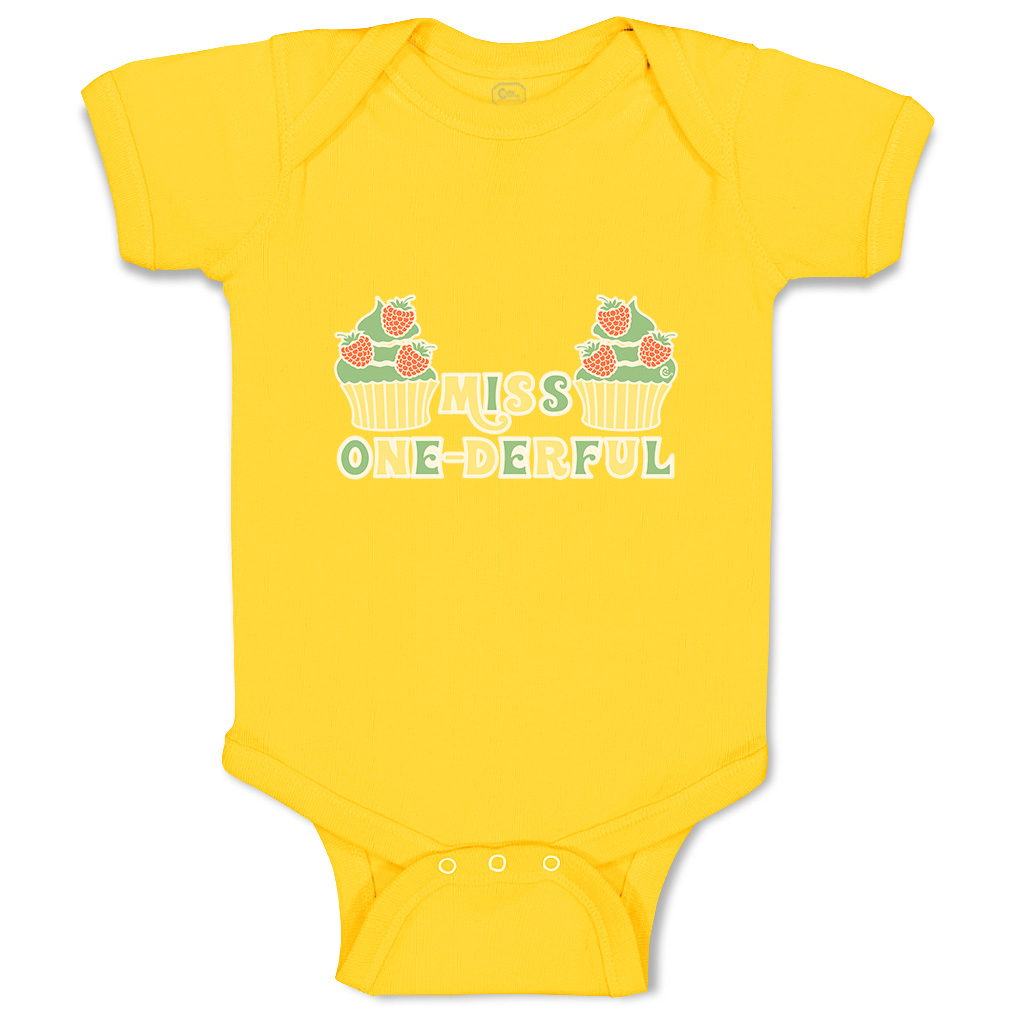 Baby Bodysuit Miss 1-Derful Funny Cotton Boy & Girl Baby Clothes - Picture 19 of 21
