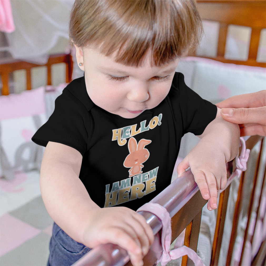 Baby Bodysuit Hello I Am New Here Rabbit Funny Cotton Boy & Girl Baby Clothes - Picture 4 of 21