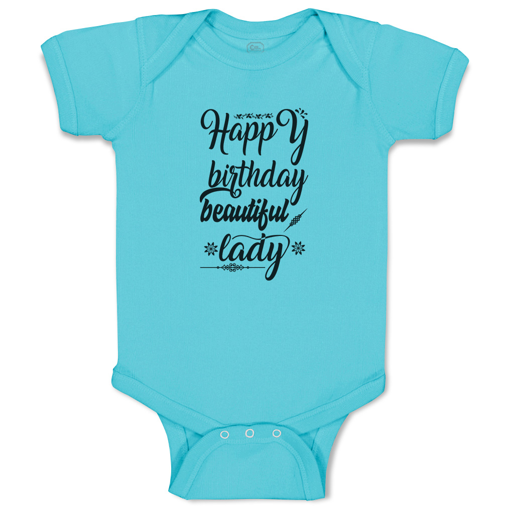 Baby Bodysuit Happy Birthday Beautiful Lady Flowers Leaves Funny Cotton - Picture 21 of 21