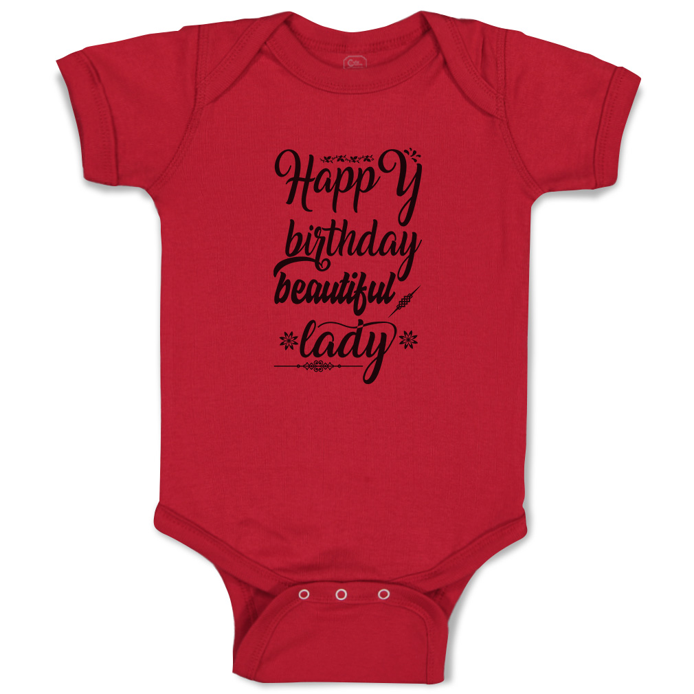 Baby Bodysuit Happy Birthday Beautiful Lady Flowers Leaves Funny Cotton - Picture 6 of 21