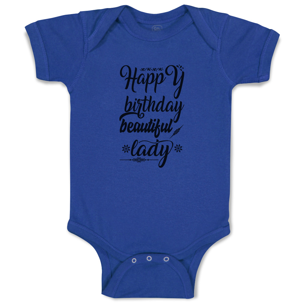 Baby Bodysuit Happy Birthday Beautiful Lady Flowers Leaves Funny Cotton - Picture 15 of 21