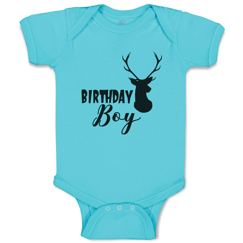 Baby Bodysuit Birthday Boy Reindeer Funny Cotton Boy & Girl Baby Clothes - Picture 21 of 21