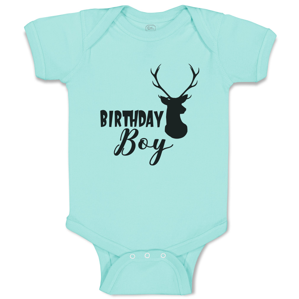 Baby Bodysuit Birthday Boy Reindeer Funny Cotton Boy & Girl Baby Clothes - Picture 20 of 21