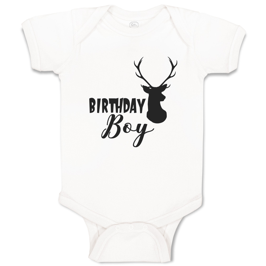 Baby Bodysuit Birthday Boy Reindeer Funny Cotton Boy & Girl Baby Clothes - Picture 17 of 21