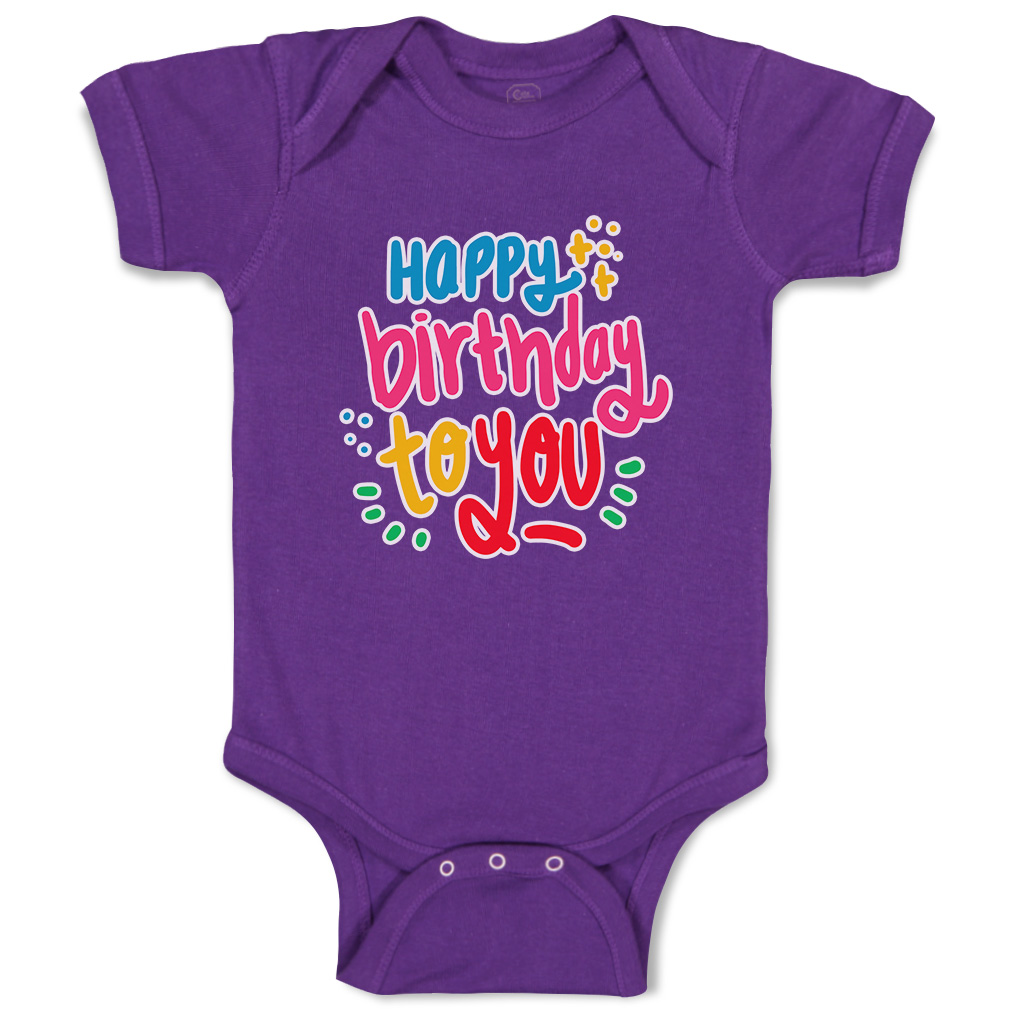 Baby Bodysuit Happy Birthday to You Funny Cotton Boy & Girl Baby Clothes - Picture 13 of 21