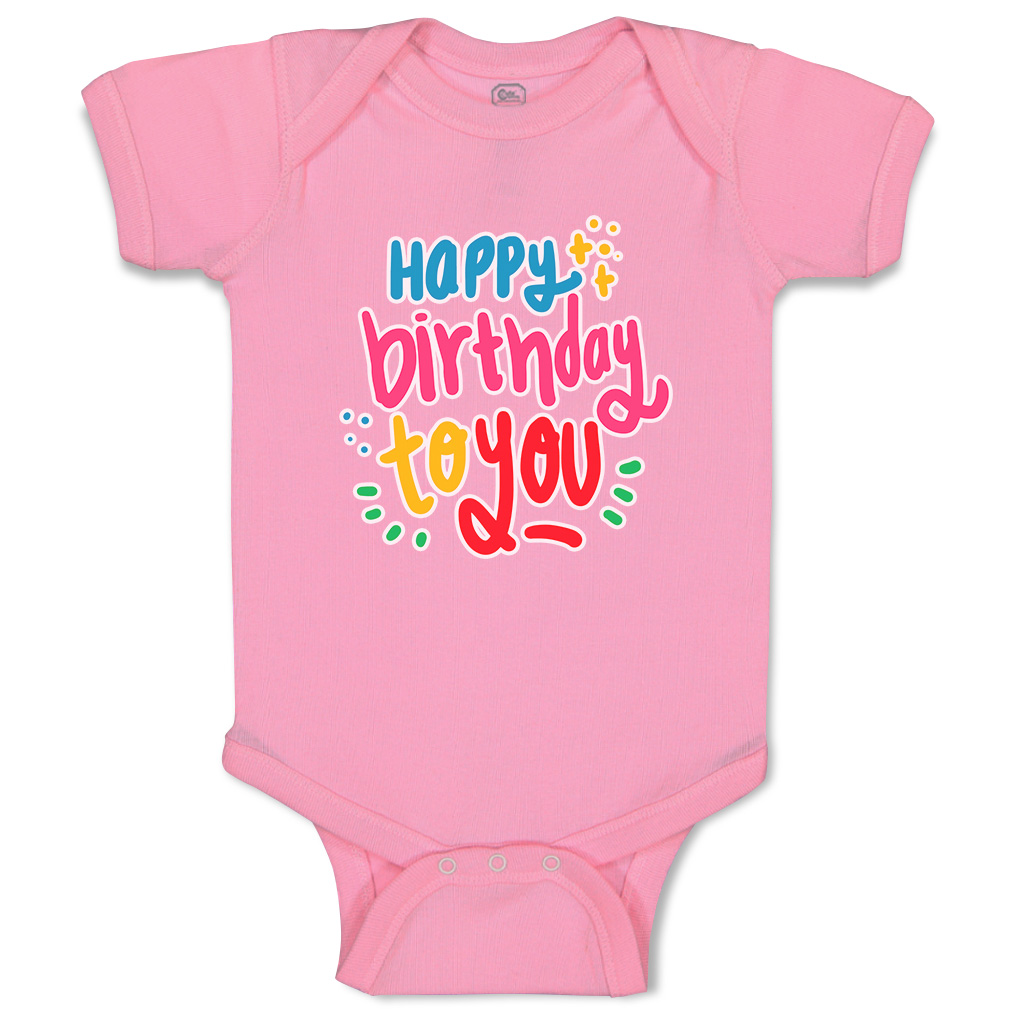Baby Bodysuit Happy Birthday to You Funny Cotton Boy & Girl Baby Clothes - Picture 16 of 21