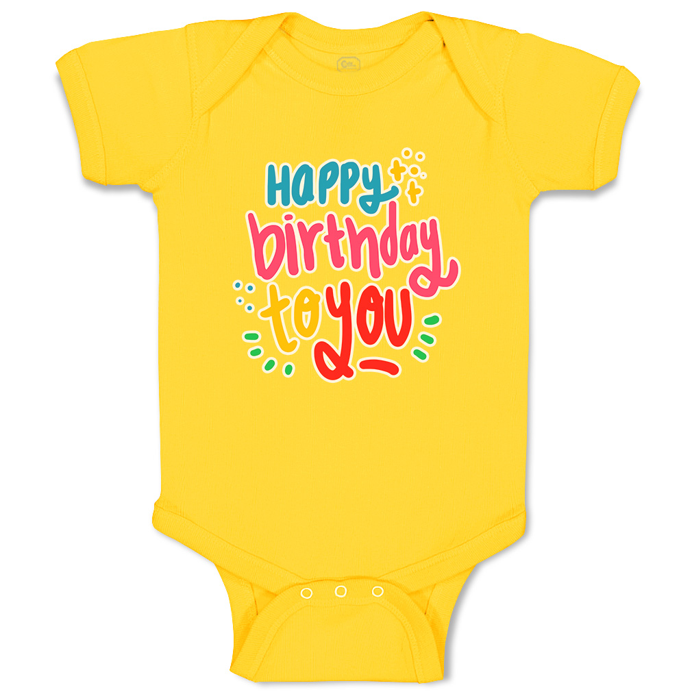 Baby Bodysuit Happy Birthday to You Funny Cotton Boy & Girl Baby Clothes - Picture 19 of 21