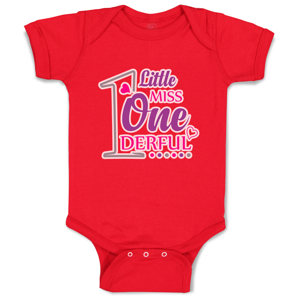 Baby Bodysuit 1 Little Miss Wonderful Heart Funny Cotton Boy & Girl Baby Clothes - Picture 14 of 21