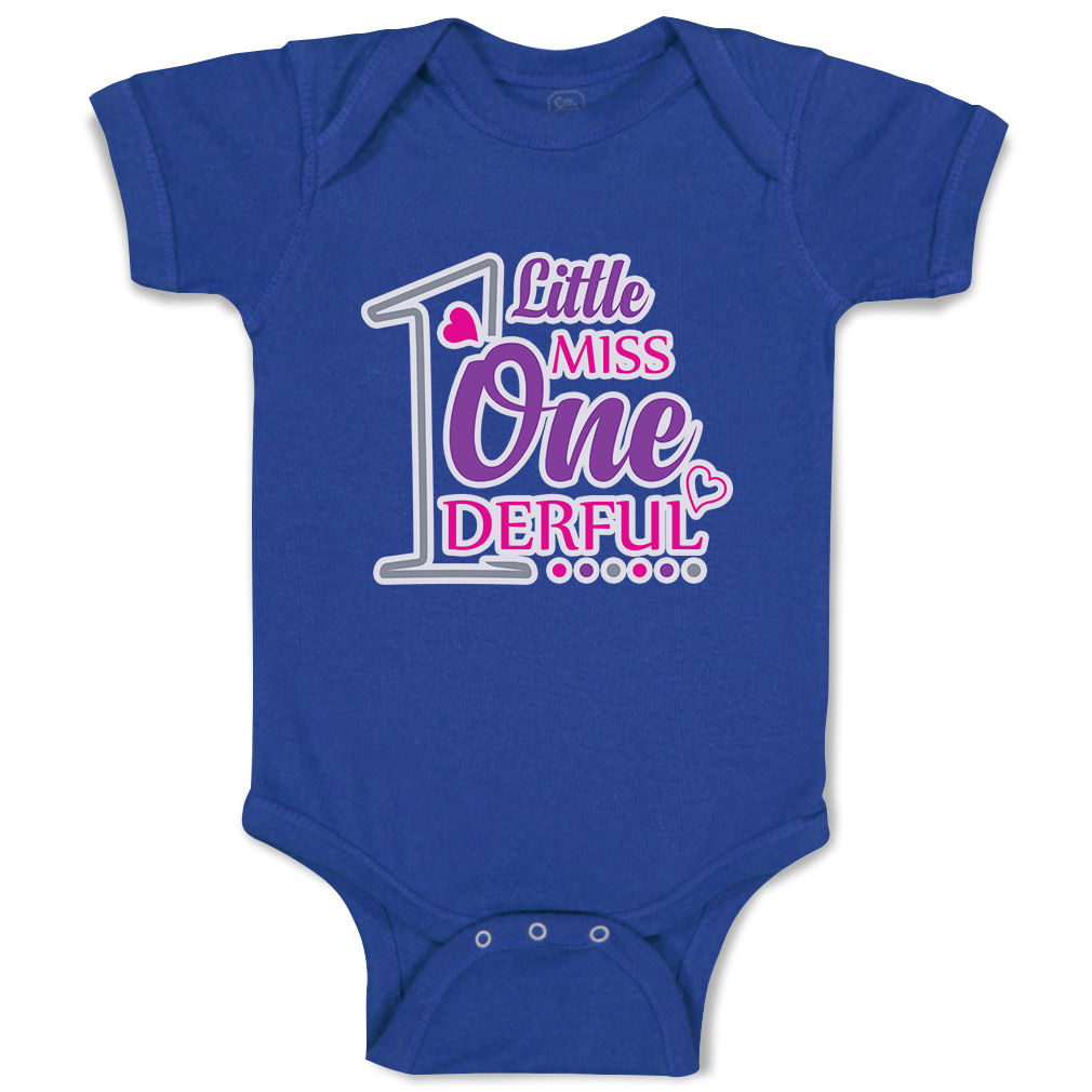 Baby Bodysuit 1 Little Miss Wonderful Heart Funny Cotton Boy & Girl Baby Clothes - Picture 15 of 21