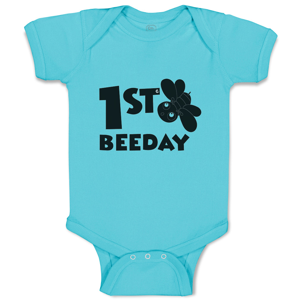 Baby Bodysuit First Birthday Bee Day Honey Bee Style A Boy & Girl Baby Clothes - Picture 21 of 21