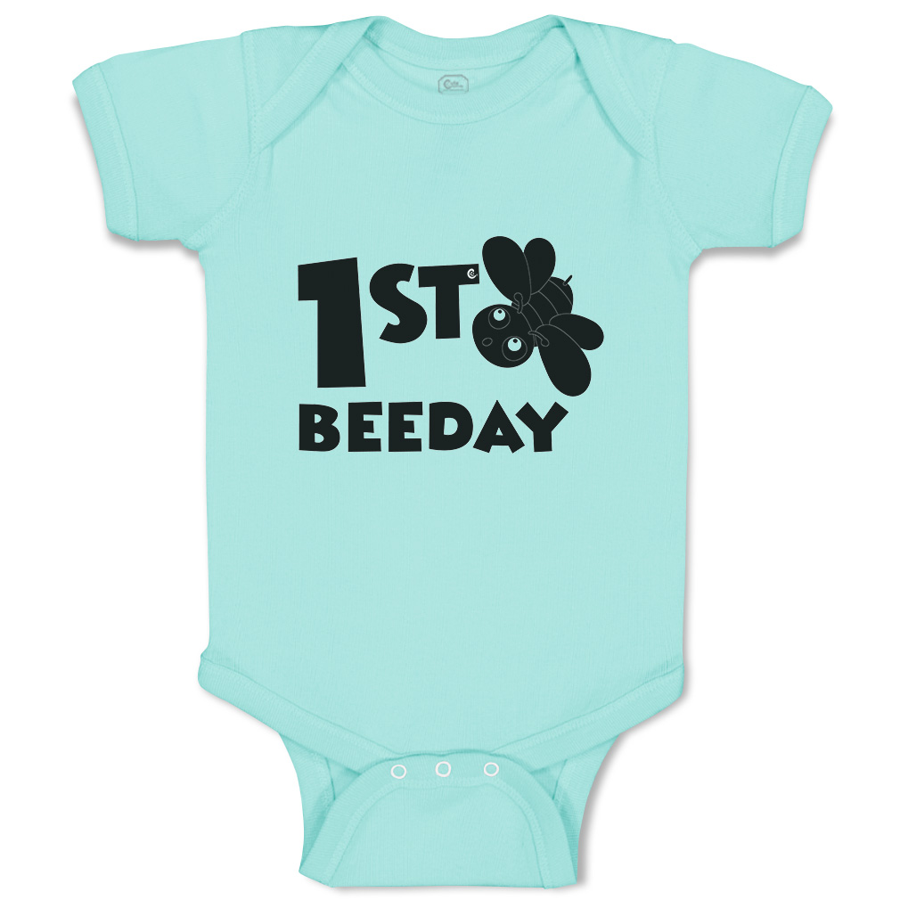 Baby Bodysuit First Birthday Bee Day Honey Bee Style A Boy & Girl Baby Clothes - Picture 20 of 21