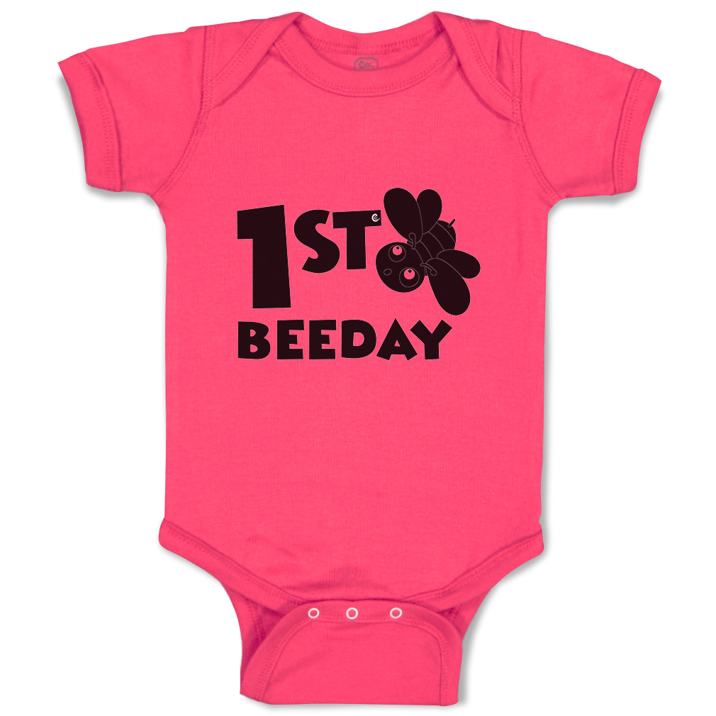 Baby Bodysuit First Birthday Bee Day Honey Bee Style A Boy & Girl Baby Clothes - Picture 7 of 21