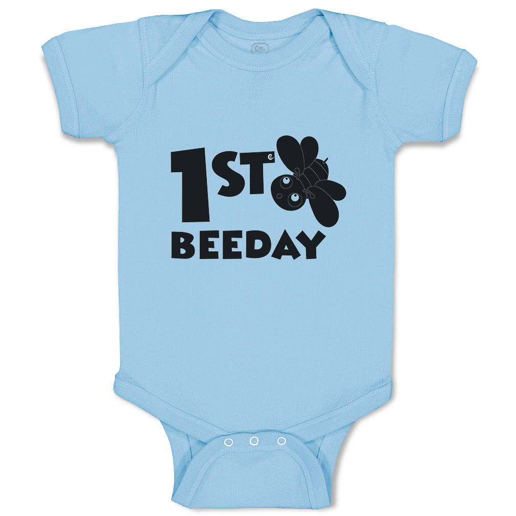 Baby Bodysuit First Birthday Bee Day Honey Bee Style A Boy & Girl Baby Clothes - Picture 10 of 21