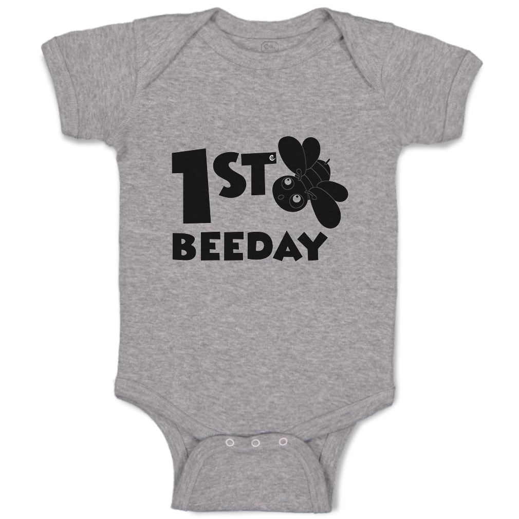 Baby Bodysuit First Birthday Bee Day Honey Bee Style A Boy & Girl Baby Clothes - Picture 12 of 21