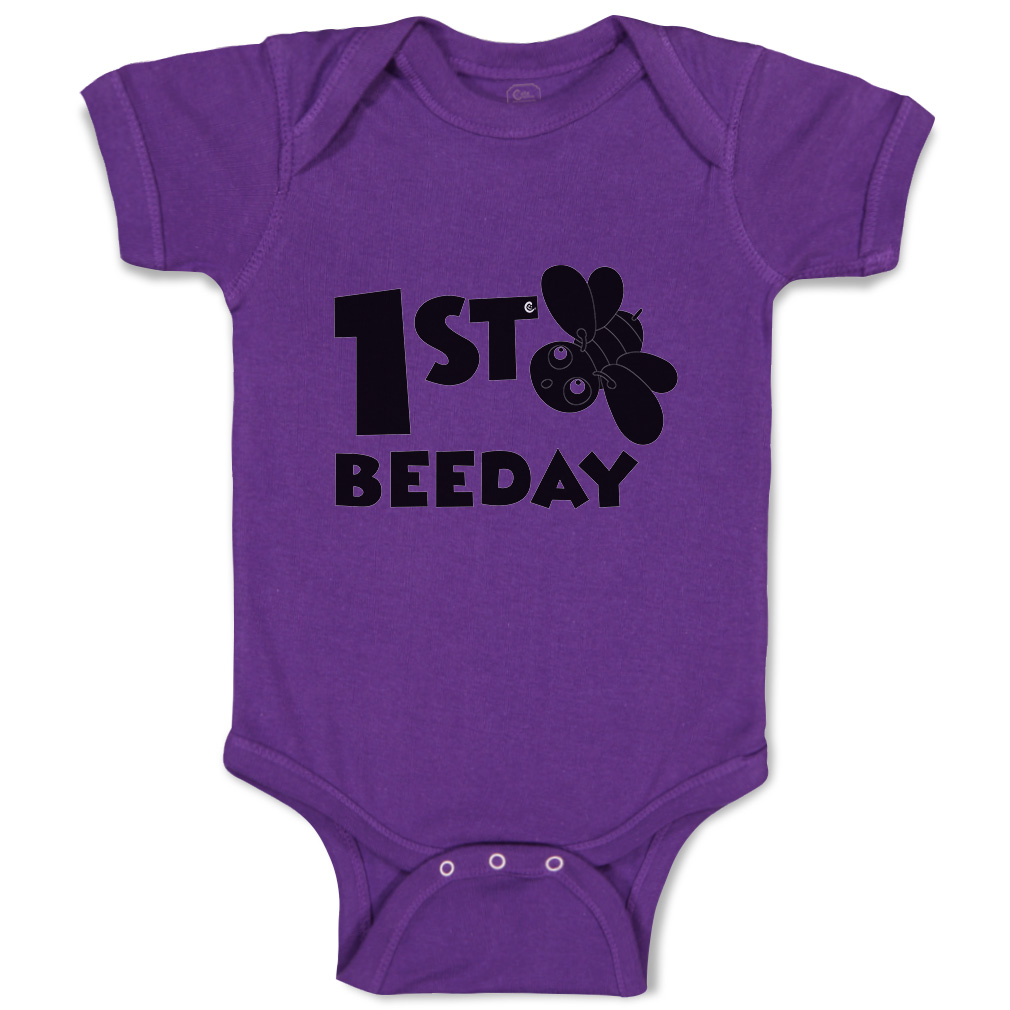 Baby Bodysuit First Birthday Bee Day Honey Bee Style A Boy & Girl Baby Clothes - Picture 13 of 21