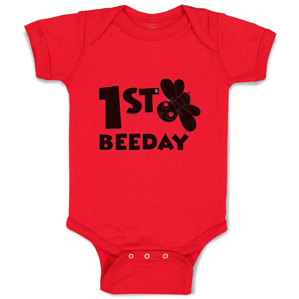 Baby Bodysuit First Birthday Bee Day Honey Bee Style A Boy & Girl Baby Clothes - Picture 14 of 21