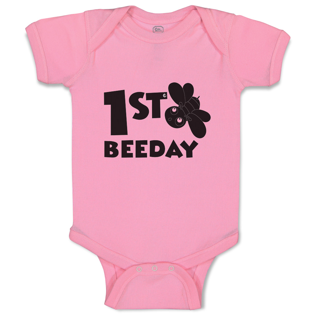 Baby Bodysuit First Birthday Bee Day Honey Bee Style A Boy & Girl Baby Clothes - Picture 16 of 21