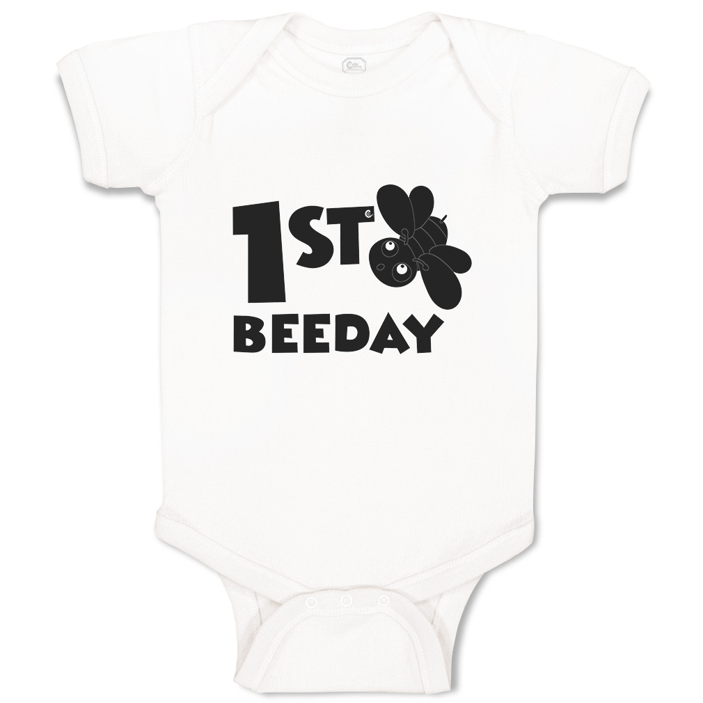 Baby Bodysuit First Birthday Bee Day Honey Bee Style A Boy & Girl Baby Clothes - Picture 17 of 21