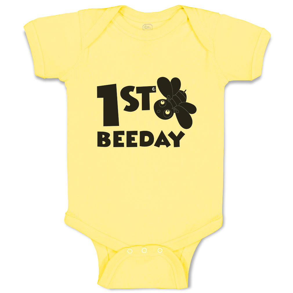 Baby Bodysuit First Birthday Bee Day Honey Bee Style A Boy & Girl Baby Clothes - Picture 18 of 21