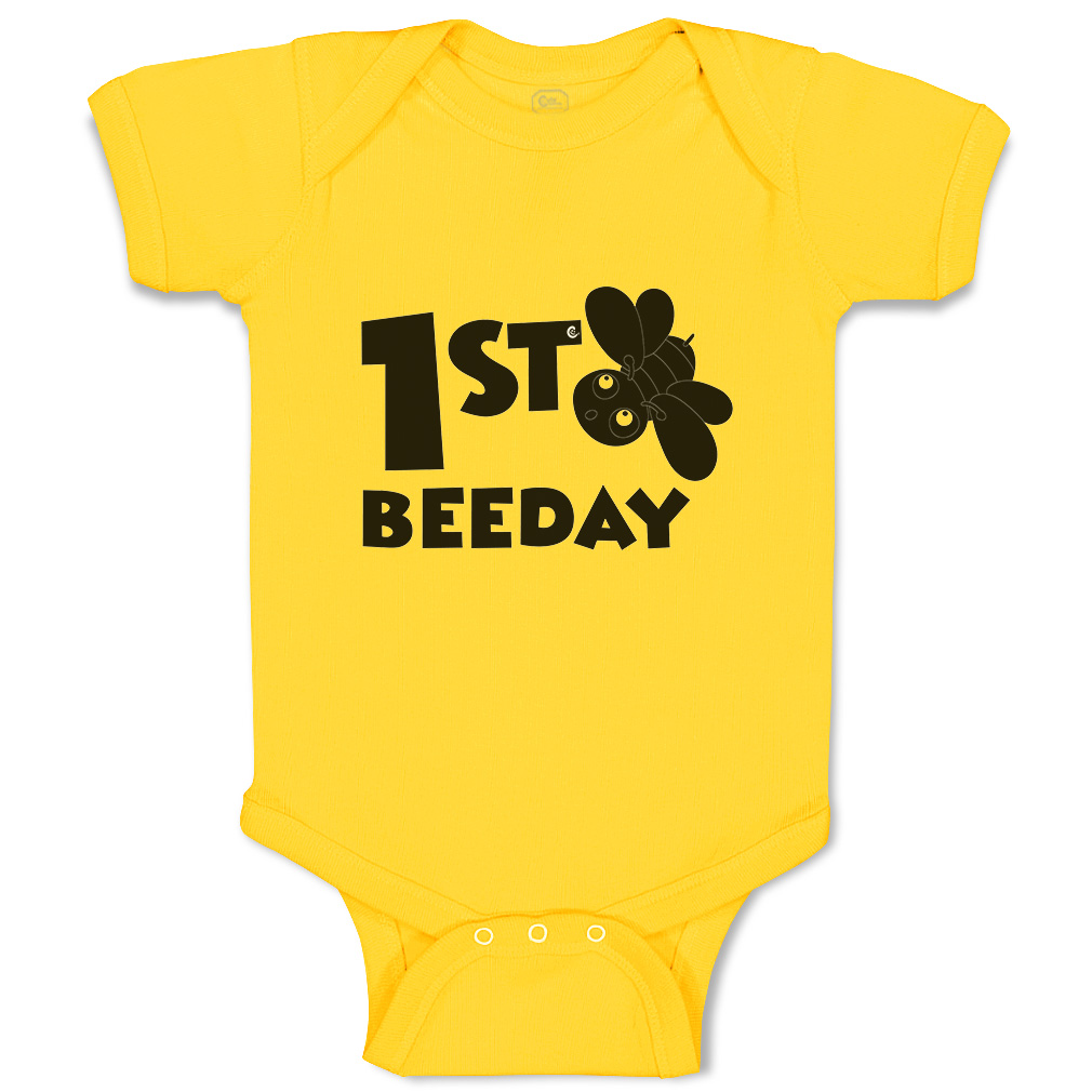 Baby Bodysuit First Birthday Bee Day Honey Bee Style A Boy & Girl Baby Clothes - Picture 19 of 21