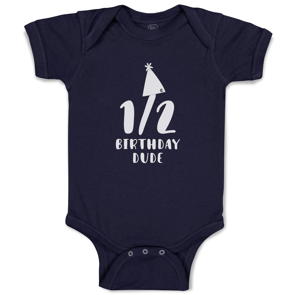 Baby Bodysuit Half Birthday Dude Birthday Hat Style A Boy & Girl Baby Clothes - Picture 11 of 21