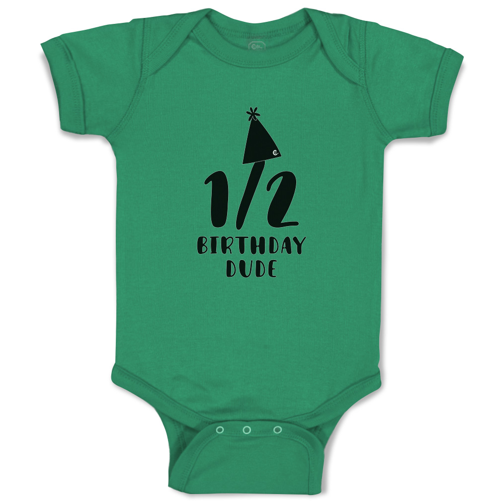 Baby Bodysuit Half Birthday Dude Birthday Hat Style A Boy & Girl Baby Clothes - Picture 8 of 21