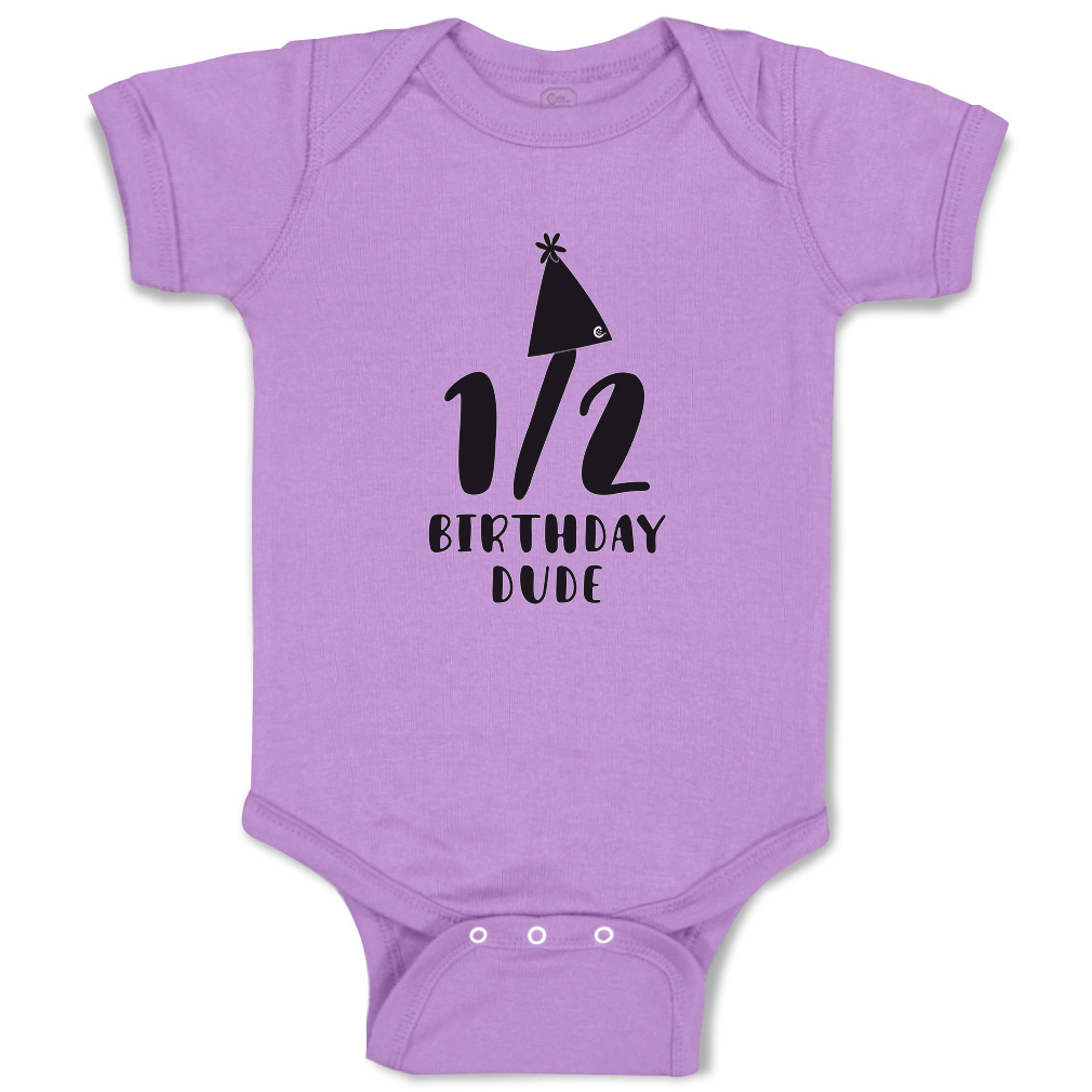 Baby Bodysuit Half Birthday Dude Birthday Hat Style A Boy & Girl Baby Clothes - Picture 9 of 21