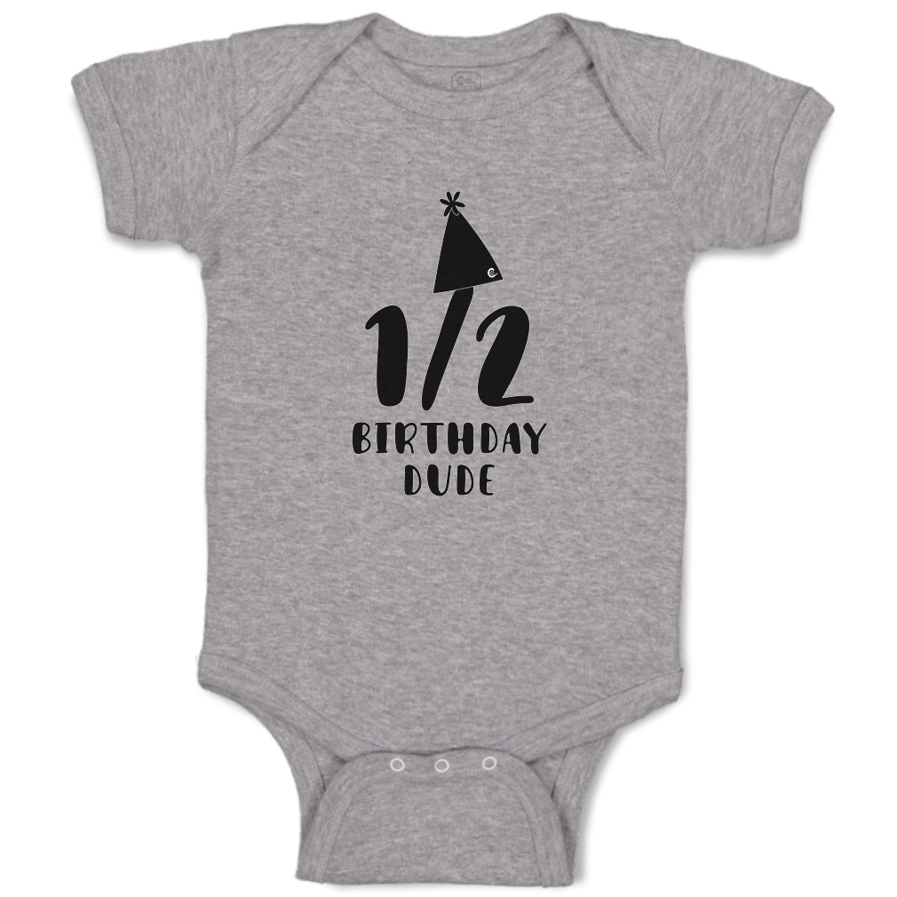 Baby Bodysuit Half Birthday Dude Birthday Hat Style A Boy & Girl Baby Clothes - Picture 12 of 21