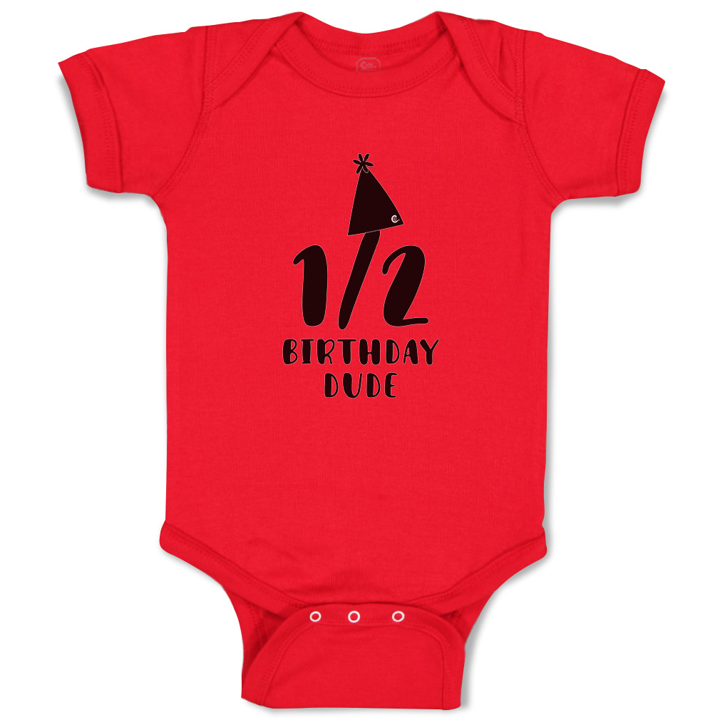 Baby Bodysuit Half Birthday Dude Birthday Hat Style A Boy & Girl Baby Clothes - Picture 14 of 21