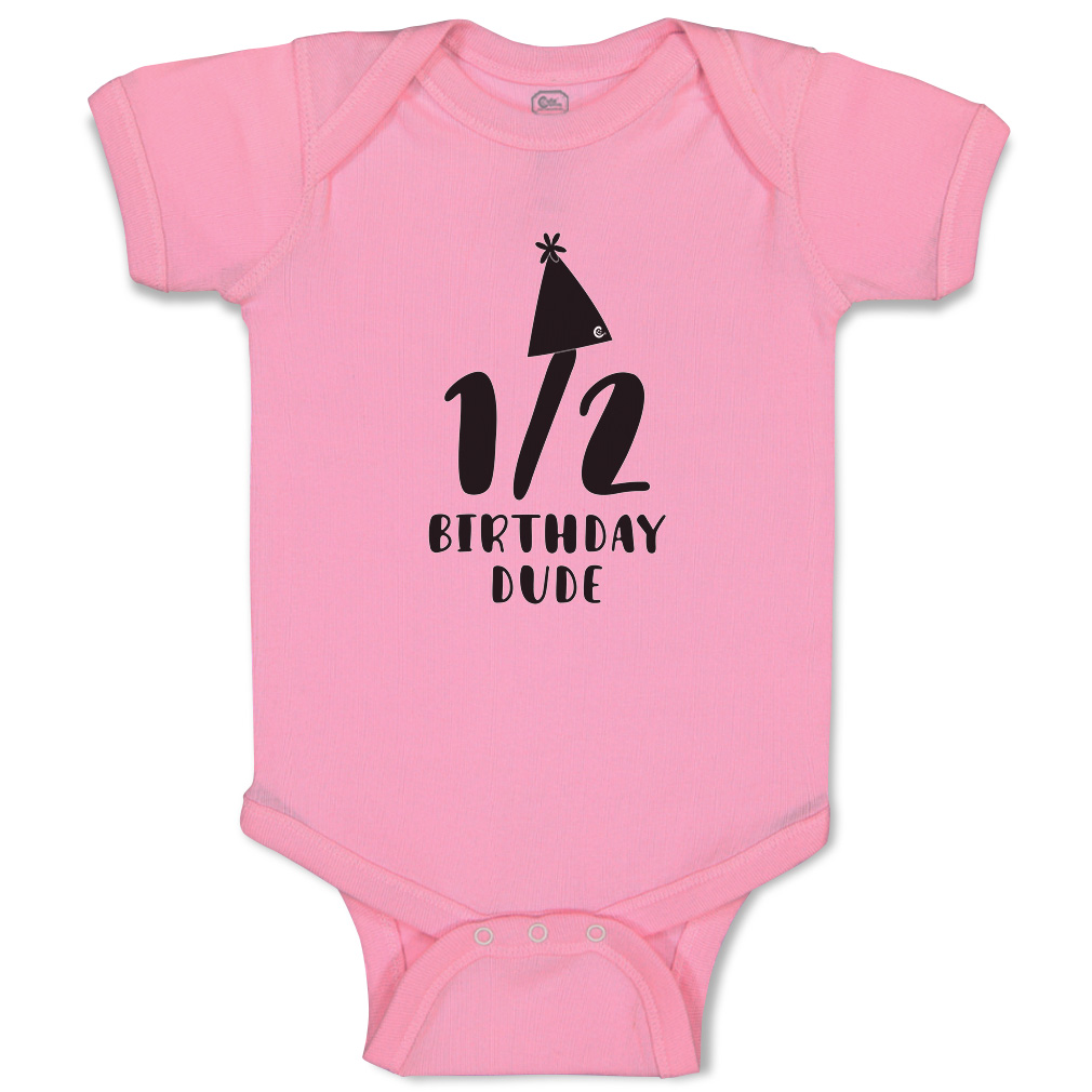 Baby Bodysuit Half Birthday Dude Birthday Hat Style A Boy & Girl Baby Clothes - Picture 16 of 21