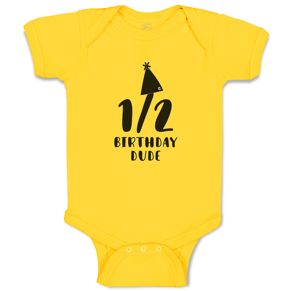 Baby Bodysuit Half Birthday Dude Birthday Hat Style A Boy & Girl Baby Clothes - Picture 19 of 21
