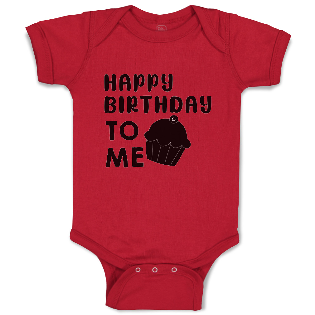 Baby Bodysuit Happy Birthday to Me Cupcake Style A Funny Boy & Girl Baby Clothes - Picture 6 of 21