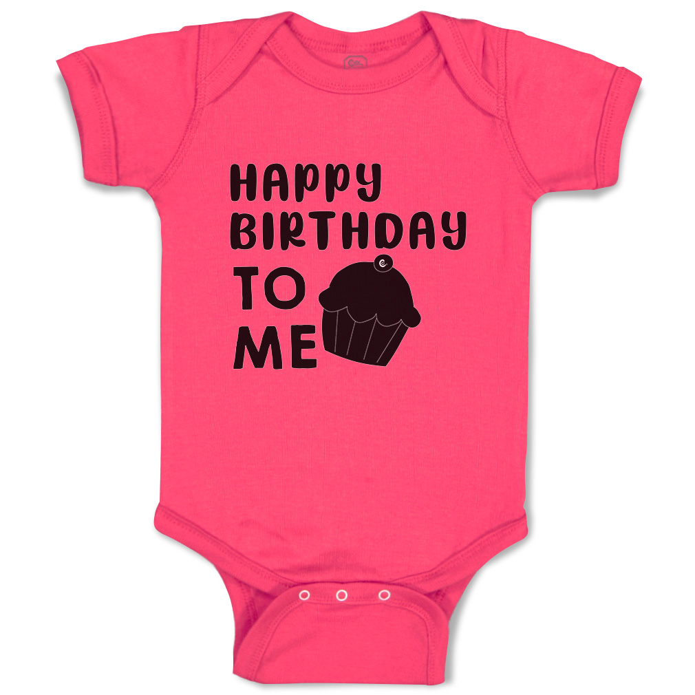 Baby Bodysuit Happy Birthday to Me Cupcake Style A Funny Boy & Girl Baby Clothes - Picture 7 of 21