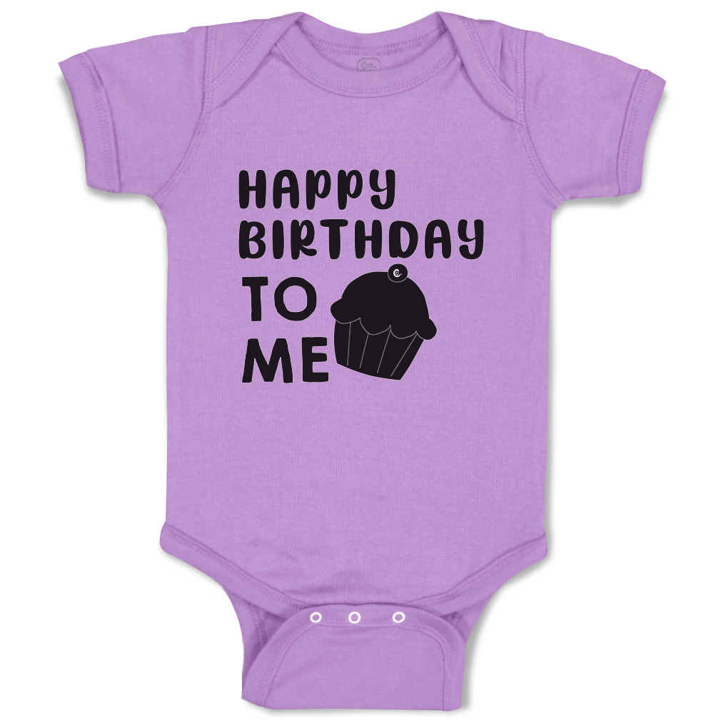 Baby Bodysuit Happy Birthday to Me Cupcake Style A Funny Boy & Girl Baby Clothes - Picture 9 of 21