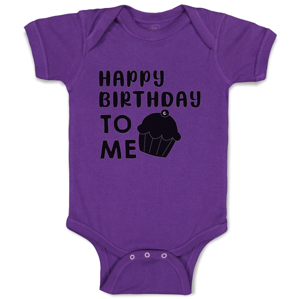 Baby Bodysuit Happy Birthday to Me Cupcake Style A Funny Boy & Girl Baby Clothes - Picture 13 of 21