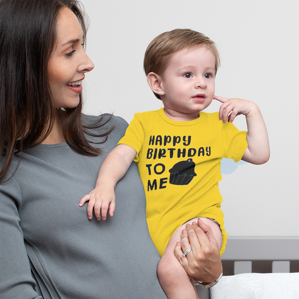 Baby Bodysuit Happy Birthday to Me Cupcake Style A Funny Boy & Girl Baby Clothes - Picture 3 of 21