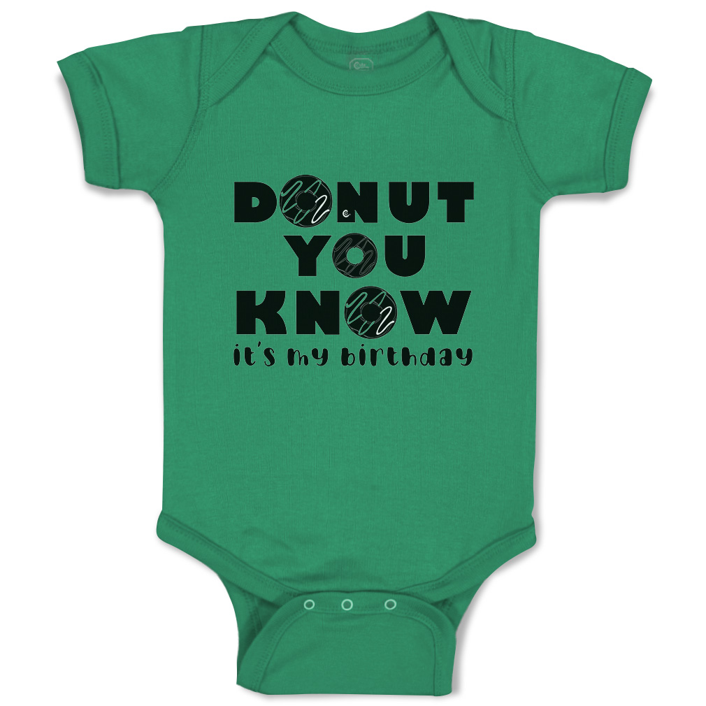 Baby Bodysuit Donut You Know It Is My Birthday Donut Style A Funny Cotton - Picture 8 of 21