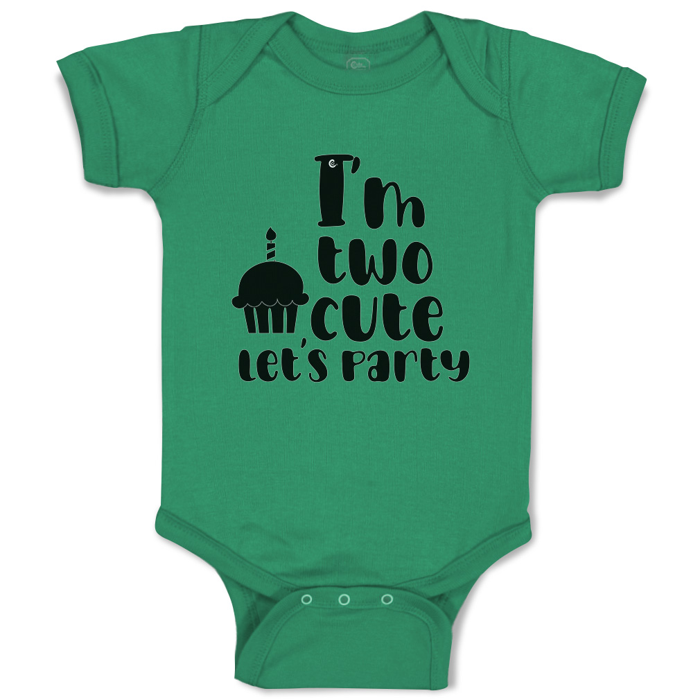 Baby Bodysuit I Am 2 Cute Let Us Party Cakes Style A Boy & Girl Baby Clothes - Picture 8 of 21