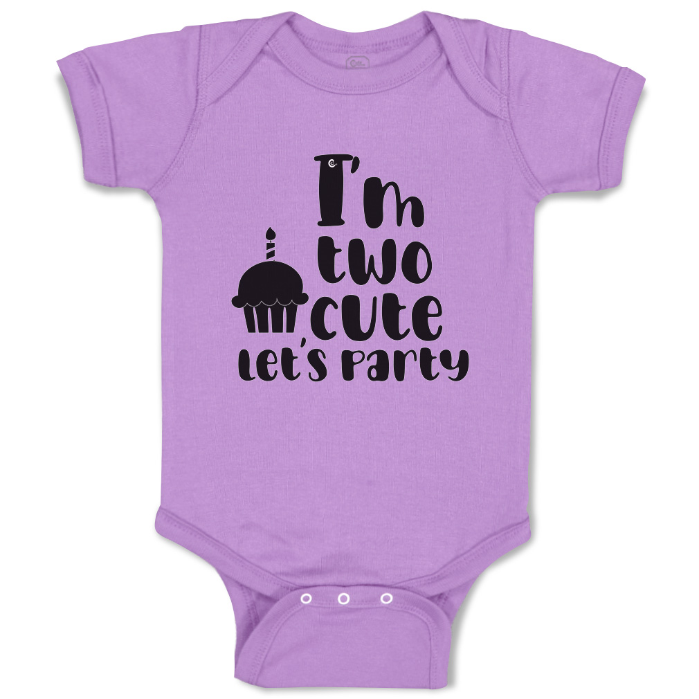 Baby Bodysuit I Am 2 Cute Let Us Party Cakes Style A Boy & Girl Baby Clothes - Picture 9 of 21