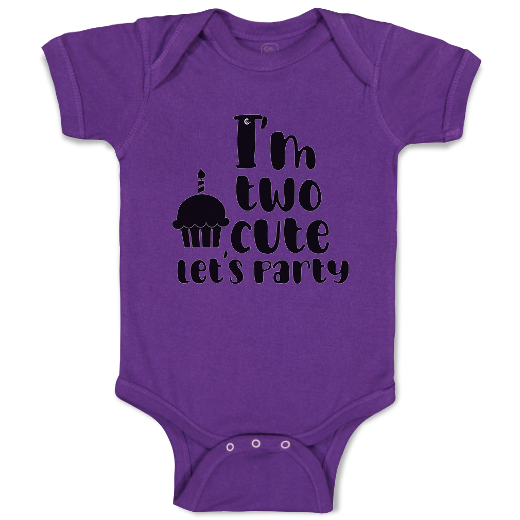 Baby Bodysuit I Am 2 Cute Let Us Party Cakes Style A Boy & Girl Baby Clothes - Picture 13 of 21