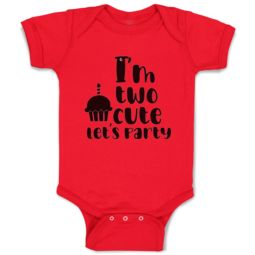 Baby Bodysuit I Am 2 Cute Let Us Party Cakes Style A Boy & Girl Baby Clothes - Picture 14 of 21
